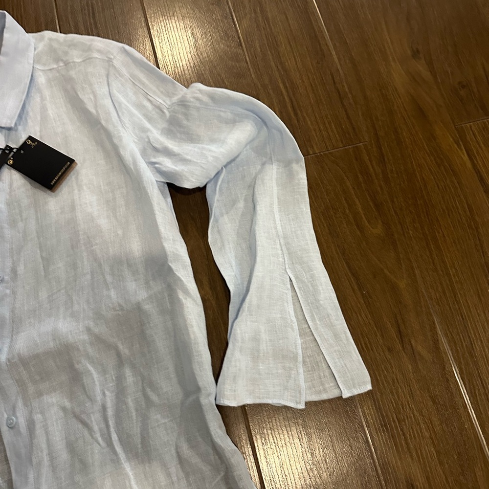 Zara Massimo Dutti Shirt 💯 % linen shirt - Picture 3 of 5